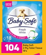 Baby Soft 2 Ply Toilet Tissue-18's