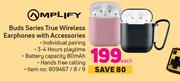 Amplify Buds Series True Wireless Earphones With Accessories-Each