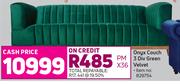  Onyx Couch 3 Div Green Velvet