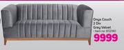 Onyx Couch 2 Div Grey Velvet