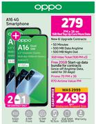 2 x Oppo A16 4G Smartphone-On 1GB Red Top Up Core More Data + On Promo 70