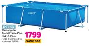Intex Rectangular Metal Frame Pool 3 x2 x 0.75m