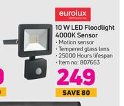 Eurolux 10W LED Floodlight 4000K Sensor
