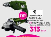 Storm Force 500W Angle Grinder 115mm Or 500W Impact Drill-Each
