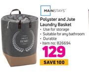 Mainstays Polyester & Jute Laundry Basket