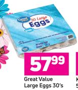 Great Value Large Eggs- 30's Tray