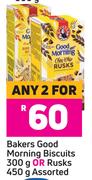 Bakers Good Morning Biscuits 300g Or Rusks 450g Assorted-For Any 2