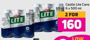 Castle Lite Cans 6 x 500ml-For 2