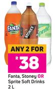 Fanta, Stoney Or Sprite Soft Drinks 2Ltr- For Any 2