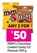 M&M's Chocolate Coated Candy Or Peanuts 100g- For Any 2