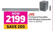JVC 2.1 Channel Soundbar With Wireless Subwoofer