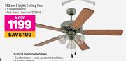 Logik 132cm 3 Light Ceiling Fan