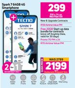 Tecno Spark 7 64GB 4G Smartphone-Each