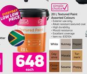 Simple Choice Textured Paint (Assorted Colours)-20Ltr Each