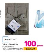 Mainstays 3 Pack Towel Set-Per Set
