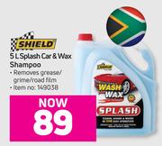 Shield Splash Car & Wax Shampoo-5Ltr