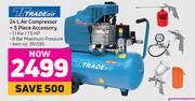 Tradeair 24L Air Compressor + 5 Piece Accessory