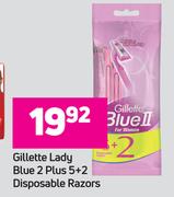 Gillette Lady Blue 2 Disposable Razors-5+2 Per Pack