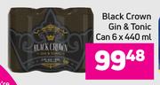 Black Crown Gin & Tonic Can-6 x 440ml 