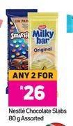 Nestle Chocolate Slabs Assorted-For Any 2 x 80g