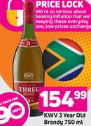 KWV 3 Year Old Brandy-750ml 