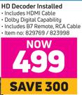 DSTV HD Decoder Installed