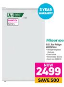 Hisense 92L Bar Fridge H125RWH