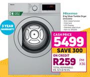 Hisense 8Kg Silver Tumble Dryer DVDL80S