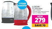 Logik 1.7L Glass Kettle-Each