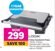 Logik 2 Slice Sandwich Press