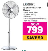 Logik 40cm Pedestal Fan Chrome