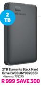 WD 2TB Elements Black Hard Drive (WDBU6Y0020BB)