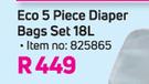 Eco 5 Piece Diaper Bags Set 18L-Per Set