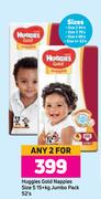 Huggies Gold Nappies Size 5 15+kg Jumbo Pack-For 2 x 52's Pack
