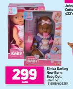 Simba Darling New Born Baby Doll-Each
