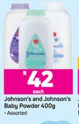 Johnson's & Johnson's Baby Powder (Assorted)-400g Each