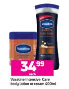 Vaseline Intensive Care Body Lotion Or Cream-400ml Each
