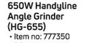 Ryobi 650W Handyline Angle Grinder HG-655