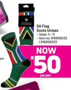 SA Flag Socks (Unisex)-Per pair