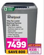 Whirlpool 16kg Top Loader Washing Machine WTL 1600 SL)