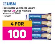 USN Protein Bar Vanilla Ice Cream Flavour Or Choc Nut 68g-For 4