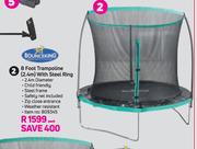 Bounceking 8 Foot Trampoline 2.4m With Steel Ring-Each