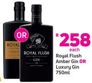Royal Flush Amber Gin Or Luxury Gin-750ml Each