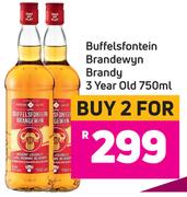 Buffelsfontein Brandewyn Brandy 3 Year Old-For 2 x 750ml