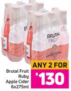 Brutal Fruit Ruby Apple Cider 6x275ml- For Any 2