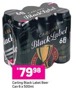Carling Black Label Beer Can-6 x 500ml