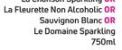 JC La Fleurette Non Alcoholic Or Sauvignon Blanc or Le Domaine Sparkling-For 2 x 750ml