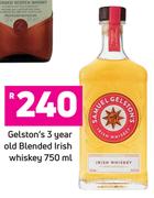 Gelston's 3 year Old Blended Irish Whiskey-750ml
