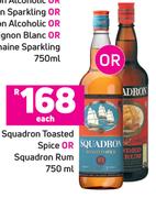 Squadron Toasted Spice Or Squadron Rum-750ml Each
