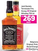 Jack Daniels Tennessee Fire, Honey Or Original Whiskey-750ml Each